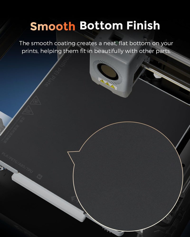 FLASHFORGE AD5X 3D Printer Platform Upgrade Smooth PEI Plate, Superior Adhesion and Glue-Free Print Materials, Automatic Release on Cooling and Smooth Surface Finish - Image 4